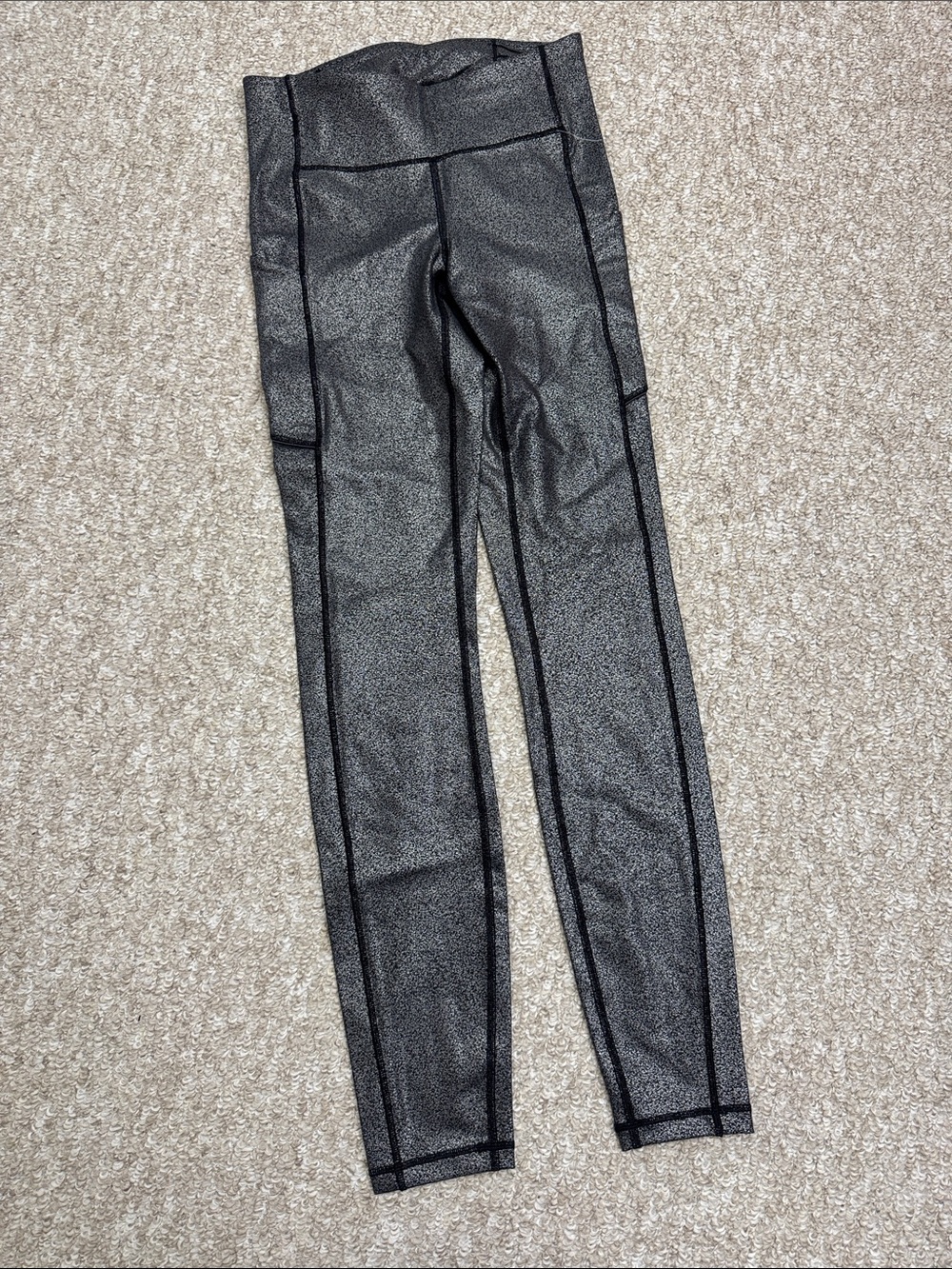 lululemon athletica Black and Gray Space-Dyed Leggings 28”